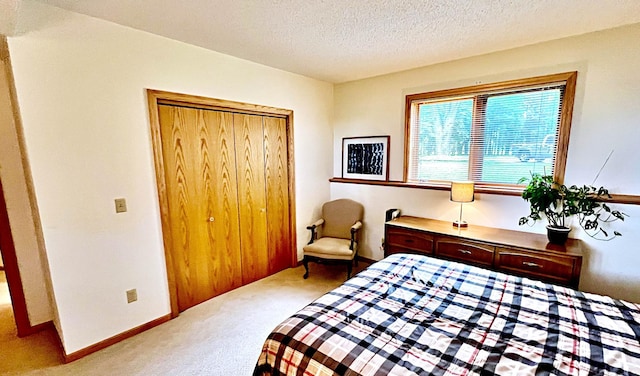 44512 276th Ln, Aitkin, MN 56431 - bedroom with carpet, a closet, and a textured ceiling