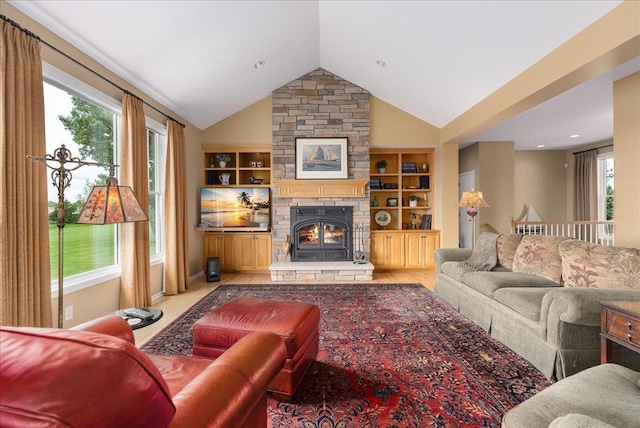 238 Muirfield Trl, Hudson, WI 54016 - living room with built in features and lofted ceiling