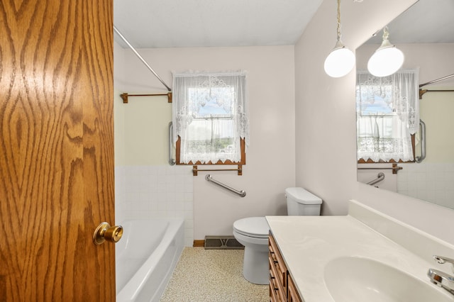 226 Ash Ave, Bird Island, MN 55310 - full bathroom featuring healthy amount of natural light, a bath, vanity, and a shower
