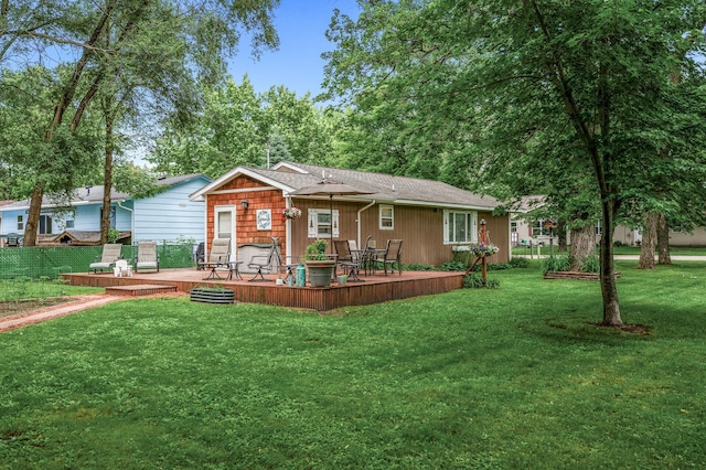 1015 Lake St N, Big Lake, MN 55309 - back of property with a deck and a yard