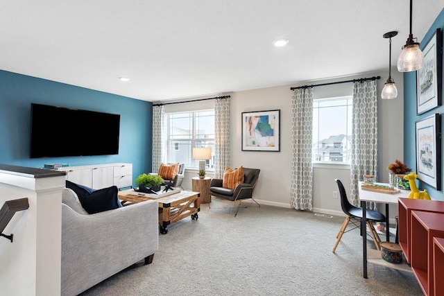 2963 Trinity Dr, Shakopee, MN 55379 - living room featuring carpet floors and recessed lighting