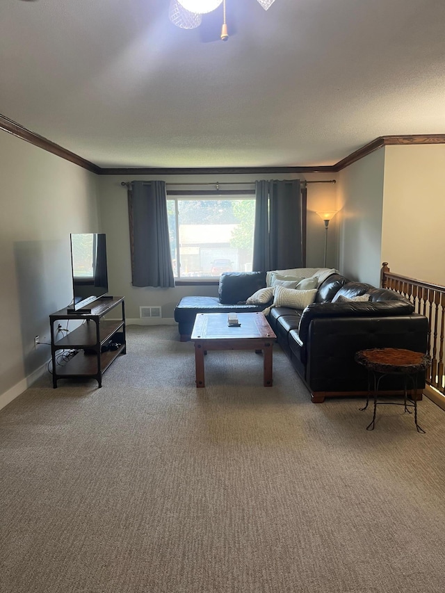 1307 20th St W, Hastings, MN 55033 - carpeted living area featuring ornamental molding