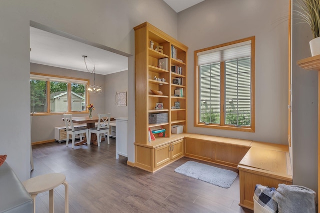 504 3rd St N, Sartell, MN 56377 - sitting room featuring dark wood-style floors and a chandelier
