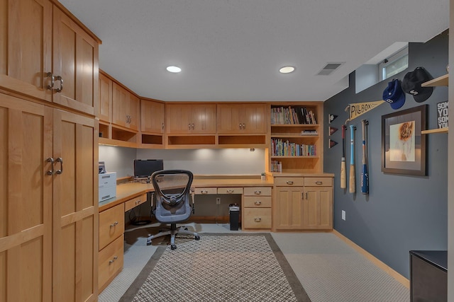 504 3rd St N, Sartell, MN 56377 - office featuring built in desk, light colored carpet, and recessed lighting