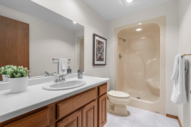 19800 Stephan Dr, Minnewaska Twp, MN 56381 - full bathroom with tile patterned flooring, vanity, and a shower stall