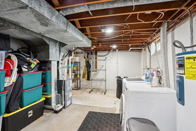 559 State Highway 35, East Farmington, WI 54020 - unfinished basement with water heater and separate washer and dryer