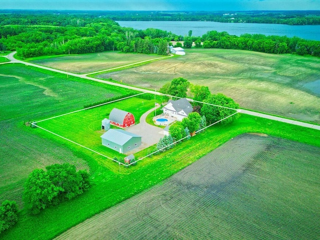 6828 Rhoades Ave SW, Cokato, MN 55321 - overview of rural landscape with a large body of water and property boundaries highlighted