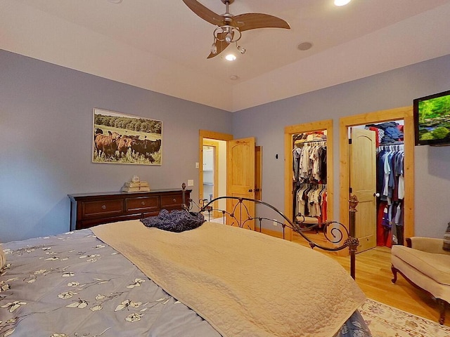 6828 Rhoades Ave SW, Cokato, MN 55321 - bedroom with light wood-style floors and ceiling fan
