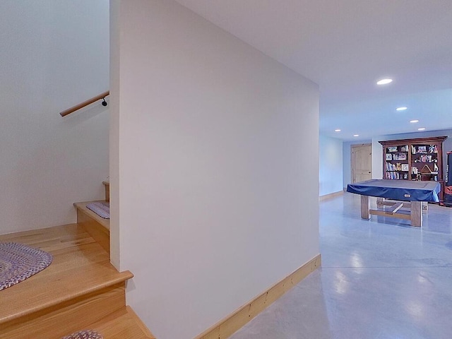 6828 Rhoades Ave SW, Cokato, MN 55321 - staircase with recessed lighting and concrete floors
