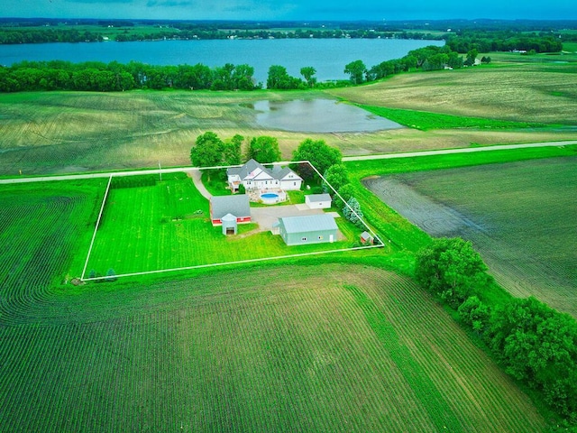 6828 Rhoades Ave SW, Cokato, MN 55321 - aerial view of sparsely populated area featuring property boundaries highlighted and a nearby body of water