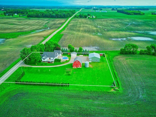 6828 Rhoades Ave SW, Cokato, MN 55321 - overview of rural landscape featuring extensive farmland and property boundaries highlighted