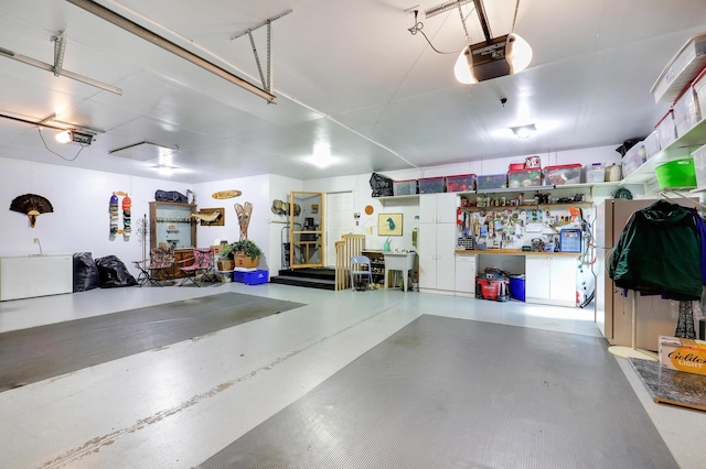 2301 170th Ln NW, Andover, MN 55304 - garage with a garage door opener and a workshop area