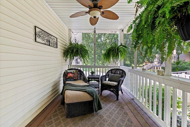 1111 Woods Creek Dr, Delano, MN 55328 - sunroom / solarium featuring a ceiling fan