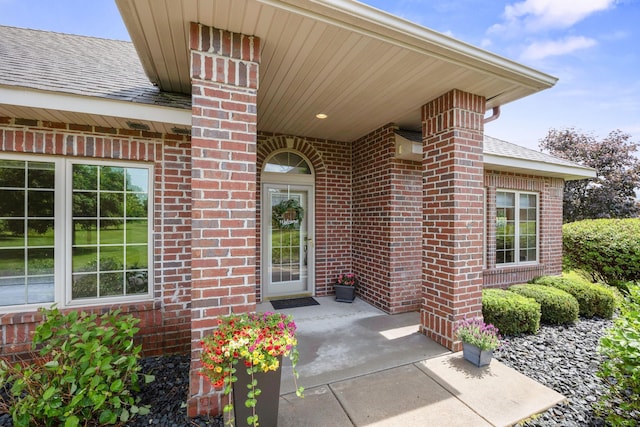 4438 Napier Pkwy NE, Saint Michael, MN 55376 - doorway to property with brick siding and a shingled roof
