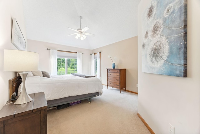 4438 Napier Pkwy NE, Saint Michael, MN 55376 - bedroom featuring light colored carpet, lofted ceiling, and a ceiling fan