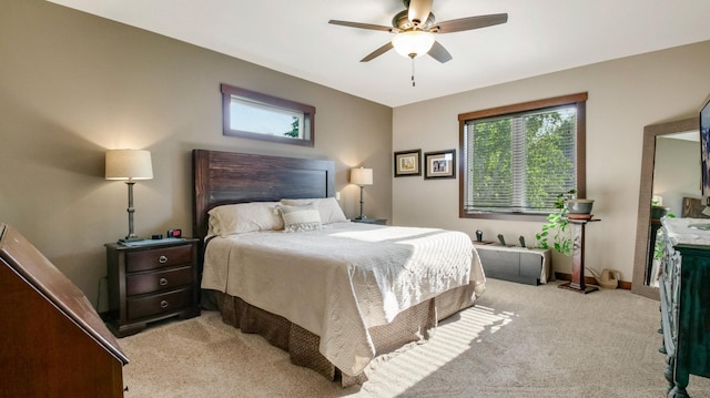 30488 292nd St, Lake Holcombe Twp, WI 54745 - bedroom with light colored carpet and ceiling fan