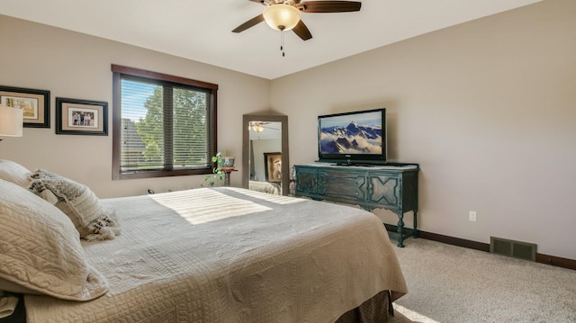 30488 292nd St, Lake Holcombe Twp, WI 54745 - bedroom with carpet flooring and ceiling fan