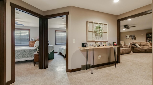 30488 292nd St, Lake Holcombe Twp, WI 54745 - hallway with light colored carpet and recessed lighting