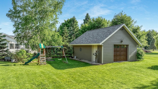 30488 292nd St, Lake Holcombe Twp, WI 54745 - view of outdoor structure featuring a playground