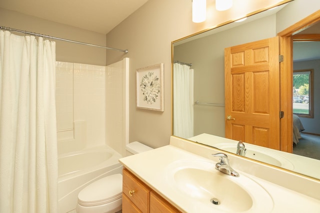 5209 Goodview Ln NW, Rochester, MN 55901 - bathroom featuring vanity and shower / bath combo with shower curtain