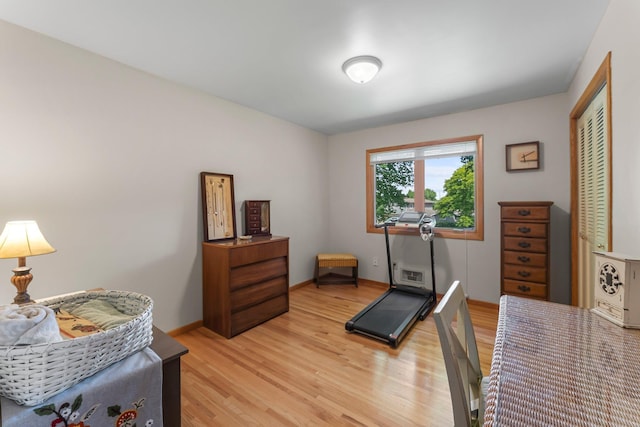 9009 44th Cir N, New Hope, MN 55428 - exercise room featuring light wood finished floors and baseboards