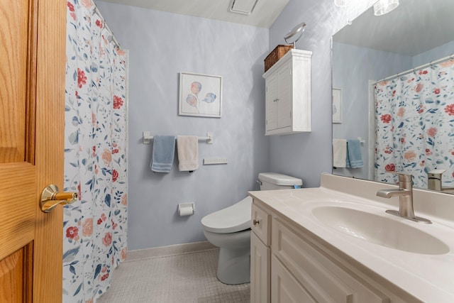 9009 44th Cir N, New Hope, MN 55428 - full bathroom with vanity, tile patterned flooring, and a shower with curtain