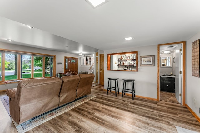 9009 44th Cir N, New Hope, MN 55428 - living room with wood finished floors and baseboards