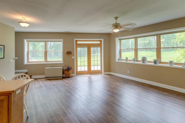 5393 Bachelor Rd NW, Hackensack, MN 56452 - living room featuring ceiling fan and wood finished floors