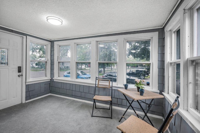 402 Clifton St, Saint Paul, MN 55102 - sunroom featuring a textured ceiling and carpet flooring