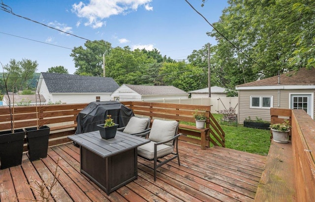 402 Clifton St, Saint Paul, MN 55102 - wooden terrace featuring grilling area