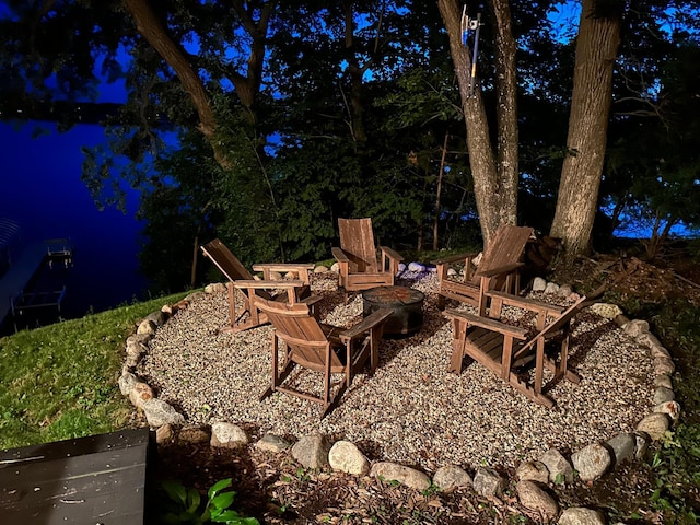 22281 670th Ave, Darwin Twp, MN 55324 - view of yard featuring an outdoor fire pit