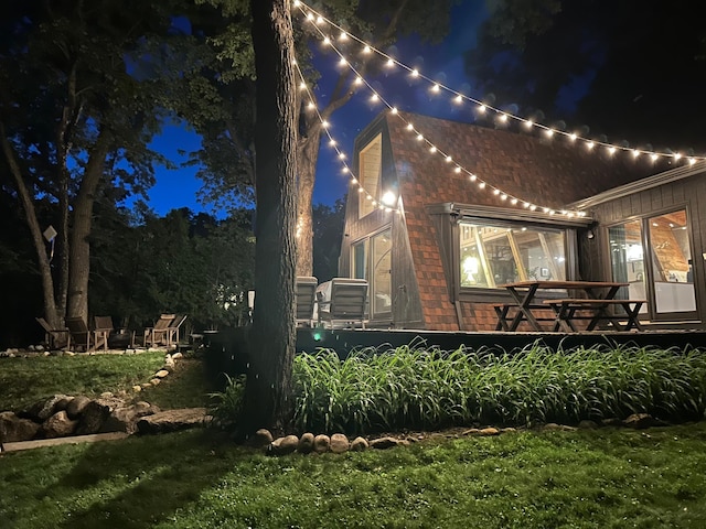 22281 670th Ave, Darwin Twp, MN 55324 - view of property exterior at twilight