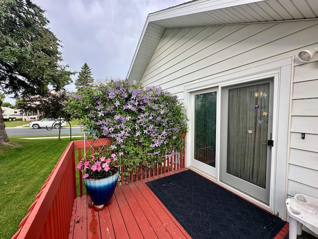 607 Washington Ave, Spring Valley, MN 55975 - wooden terrace featuring a lawn