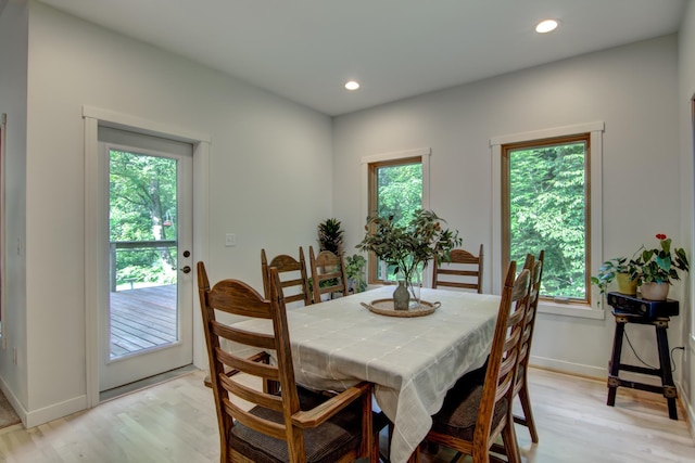 1403 Elm Ave W, Menomonie, WI 54751 - dining room with light wood-type flooring and recessed lighting