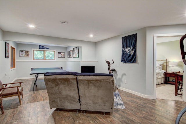 1403 Elm Ave W, Menomonie, WI 54751 - living room with wood-type flooring and recessed lighting