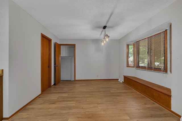 920 2nd Ave S, Sauk Rapids, MN 56379 - unfurnished dining area with a textured ceiling and light wood-type flooring