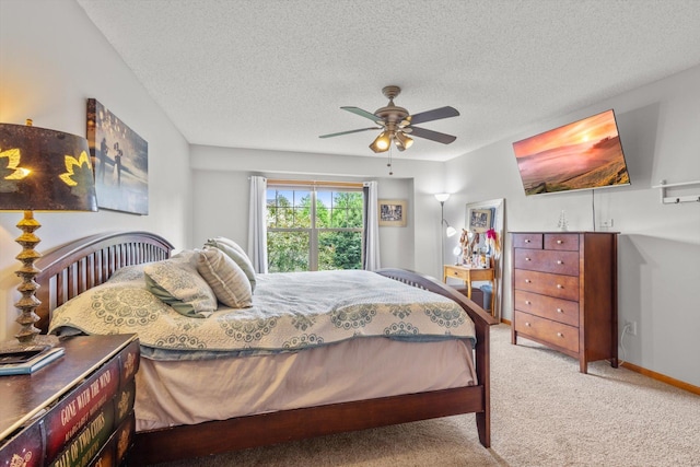 3123 Legacy Ln, Woodbury, MN 55129 - bedroom with carpet flooring, a textured ceiling, and a ceiling fan