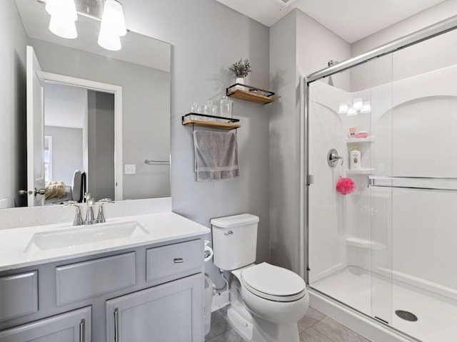 7154 Alphabet St, Chanhassen, MN 55317 - full bathroom featuring vanity, a shower stall, and tile patterned floors
