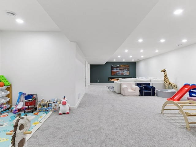 7154 Alphabet St, Chanhassen, MN 55317 - rec room with carpet and recessed lighting