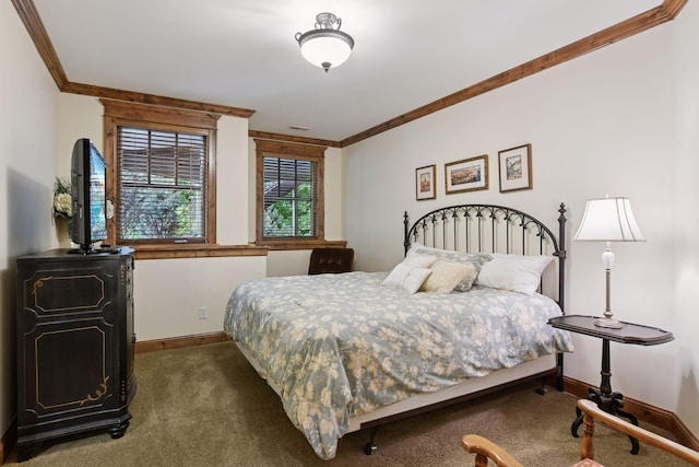1904 Linner Rd, Minnetonka, MN 55391 - bedroom featuring ornamental molding and dark carpet