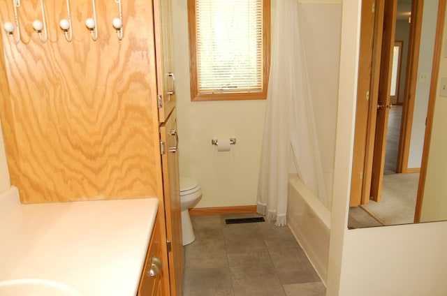 224 Goldfinch Ln, Clearwater, MN 55320 - full bathroom featuring vanity, tile patterned floors, and shower / bathtub combination with curtain
