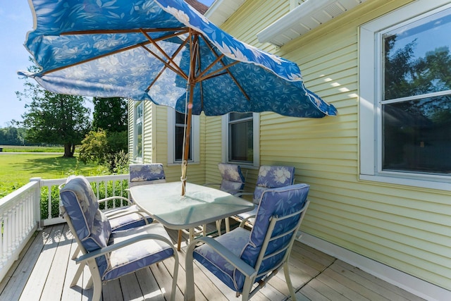 11826 State Road 48, Frederic, WI 54837 - wooden deck featuring outdoor dining space