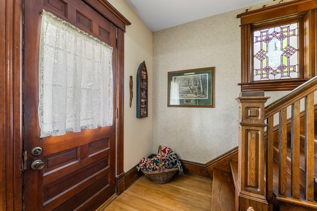 11826 State Road 48, Frederic, WI 54837 - entrance foyer with light wood-style floors and stairway