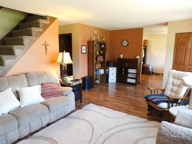 961 4th Ave W Unit B, West Fargo, ND 58078 - living area with wood finished floors and stairway