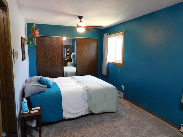 961 4th Ave W Unit B, West Fargo, ND 58078 - bedroom with carpet, ceiling fan, and a textured ceiling