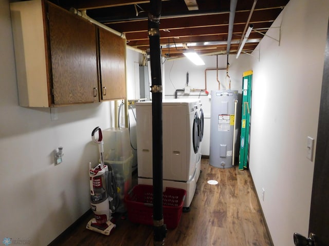 961 4th Ave W Unit B, West Fargo, ND 58078 - unfinished below grade area with washing machine and clothes dryer, water heater, and light wood-style flooring