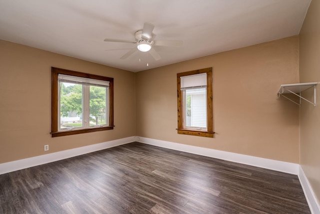 616 5th St, Mankato, MN 56001 - empty room featuring dark wood-type flooring and ceiling fan