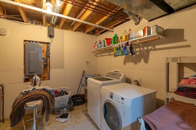 704 Main St, Madelia, MN 56062 - washroom with electric panel and independent washer and dryer