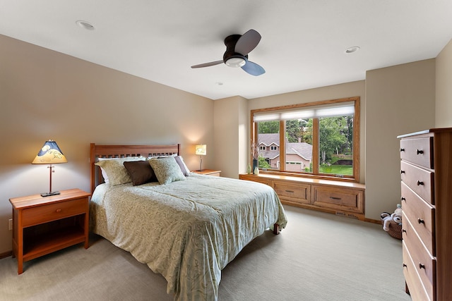 11582 Raspberry Hill Rd, Eden Prairie, MN 55344 - bedroom with light carpet, ceiling fan, and recessed lighting