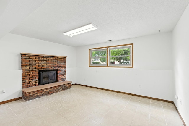 507 17 1/2 St SE, Rochester, MN 55904 - unfurnished living room with a fireplace and a textured ceiling